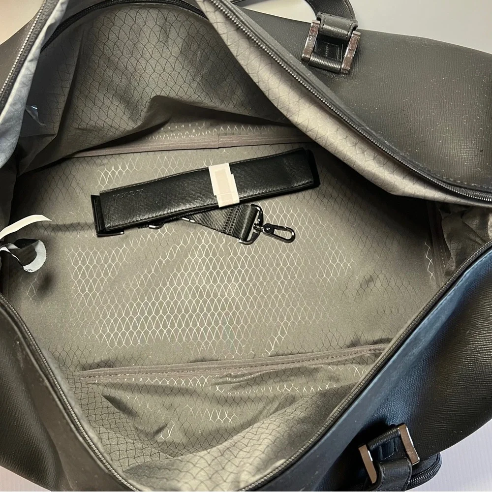 Black Leather Duffle Bag